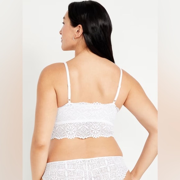 4/$25 NWT Old Navy Lace Longline Bralette White Lilies Sz XL - Picture 6 of 7